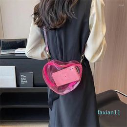 Shoulder Bags Women Heart Crossbody Casual Transparent Clear Handbag Waterproof PVC Mini Shopping Bag Flap Small Phone