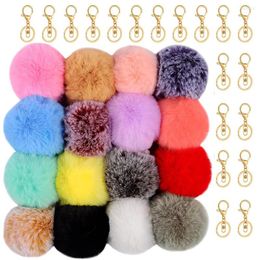 Keychains 1pcs 6cm 8cm Imitation Fur Pom Poms Keychain Soft Pompoms Ball Keyrings Christmas Decor Brand Bag Charms