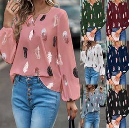 Women's T Shirts Fashion Women Print Vintage Spring Autumn Long Full SLeeve Tees Shirt Blouse Top Loose Casual Tops S-5XL