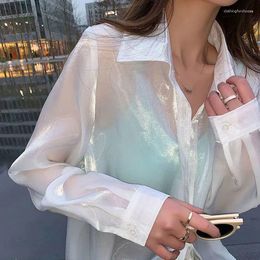 Women's Polos Long-sleeved Sun-proof Blouse Spring And Summer Loose Atmosphere Air-conditioned Jacket Thin