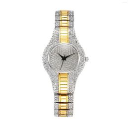 Wristwatches Luxury Women'S Watch With Diamond Elegant Brand Quartz Steel Bracelet Zircon Crystal Top Fashion