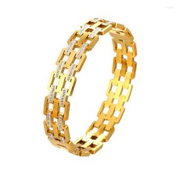 Bangle 316L Stainless Steel Three Row Crystal Hip-hop Punk Style Accessory Trend Micro Set Zircon Clasp Bracelet