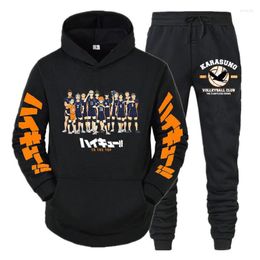 Men's Tracksuits Haikyuu Long Sleeve Hoodie Pants Set Women Men Fashion Hooded Sweatshirt Cotton Outfit Tracksuit