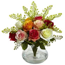 Decorative Flowers Wreaths Maiden Hair Artificial Flower Arrangement with Vase Assorted 230812