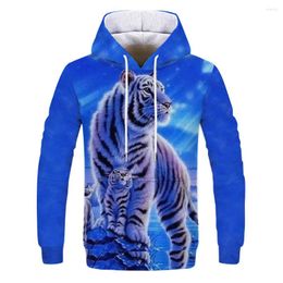 Men's Hoodies Animal Handsome Lion Graphic Streetwear Blouse Have A Hat Oversized Ventilate No Zipper 3d Printing