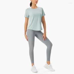 Active Shirts Yoga Tops Sports Short Sleeve Running Training Mesh Breathable Women's