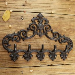 Hooks Rails European Style Nostalgic Iron Garden Gardening Groceries Cast Iron Hollow Hook Courtyard Decoration 230812