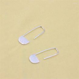 Dangle Earrings ZFSILVER Real 925 Sterling Silver Trendy For Women Shape Geometricr Brushed Clip Hook Fashion Personality Gifts Korean