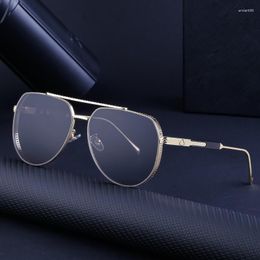 Sunglasses Vintage High Quality Double Beam Toad Luxury Men's Driving UV Protection Brand Design Glasses