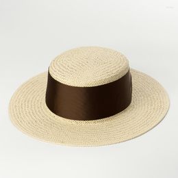 Wide Brim Hats X300 Thread Flat-top Hat With Sun Outdoor Tourism Cap Shading Panama Adult Jazz