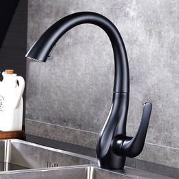 Kitchen Faucet Silver Single Handle Pull Out Kitchen Faucet Mixer Single Handle 360 Rotation Black Sink Mixer Tap