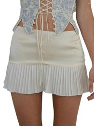 Skirts Women S Low Waist Mini Pleated Skirt Cute Aesthetic Retro Y2k Short Casual Slim Fit Streetwear