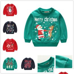 Hoodies Sweatshirts Baby Boys Children Clothes Christmas Costumes Cotton Kids T-Shirts Sweater Girls Jumpers Blouse Plover Jersey Dhack