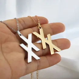 Everfast 10pc/Lot New Double X Stainless Steel Cross Pendant Necklace Big XX Charms Gold Plated Women Men Fashion Jewelry Gift