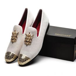 Dress Shoes Men Wedding Gold Horse Buckle And Zebra Print Leather Loafers Fashionable Nightclub Party b25 230814