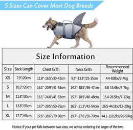 Pet Dog Safety Swimsuit Dog Life Jacket Ripstop Dog Lifesaver Shark Vests With Rescue Handle For Swimming Pool Beach Boating HKD230814