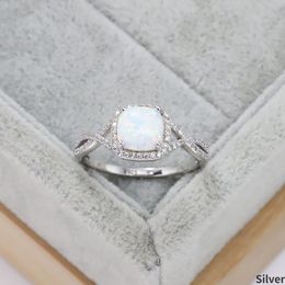 S925 Sterling Silver Ring Simple Square Australian Gem Diamond Ring Elegant Personality Engagement Ring