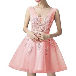 Ny ankomst Short/Mini Bridesmaid Tulle Homecoming Dresses 2024 med Lace Vestidos Cortos Special OCN Graduation Downs