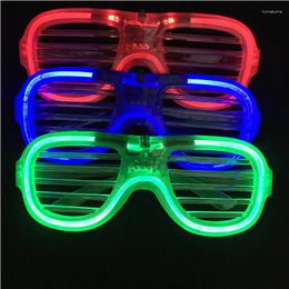 Party Decoration 6pcs/lot Glow Wedding Light Up Glasses Christmas Supplies Solid Colour Led Flashing Shutter Kid Gift