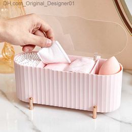 Desktop cosmetics storage box dustproof makeup Organiser cotton pad towel beauty egg rack bathroom Jewellery Organiser Z230815