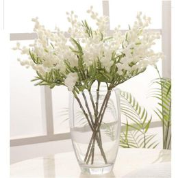 Decorative Flowers Fake Acacia Wedding Decoration Artificial Flower Short Branches Dining Table Home Tea Ornament