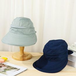 Wide Brim Hats Fashion Outdoor Sunscreen Hat Summer Foldable Visor Cap Dual Purpose Detachable Empty Top Anti-UV Beach Sun