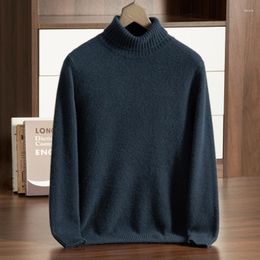 Men's Sweaters ZOCEPT High Quality Turtleneck Sweater For Men Winter Cashmere Knitted Thicken Casual Solid Colour Long Sleeve Soft Warm