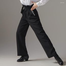 Stage Wear 2023 Latin Dance Pants For Boys Performance Costumes Black Straight Leg Samba Chacha Tango Dress DN15783
