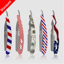 Razors Blades Colourful Professional Manual Shaver Straight Edge Stainless Steel Sharp Barber Razor Folding Shaving Beard Cutter Wholesale 230814