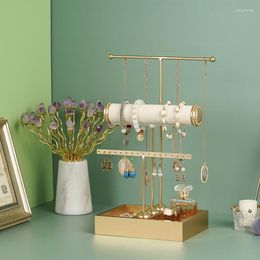 Jewellery Pouches Metal T-shaped Display Rack Earring Necklace Tray Storage And Organisation