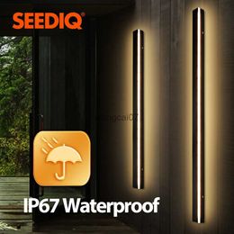 Wall Lamps Outdoor Wall Light IP67 Waterproof Modern Wall Lamp AC85-265V Porch Light Gate Light 1800 2000mm Long Black Wall Light Outdoor HKD230814