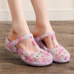 Slippers Women Sandals Summer Print Jelly Shoes Ladyies Princess Candy Colors Soft Slip On Beach Woman Flat