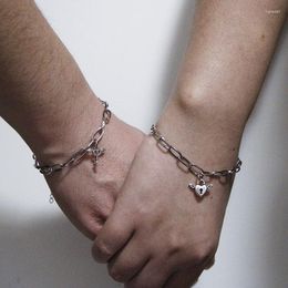 Charm Bracelets Angel Wing Lock Of Couples Gift Jewellery 2 Pieces