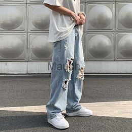 Men's Jeans Loose Street Style Straight Cargo Pants Jeans Men Fashion Brand Wide Leg Overalls Retro Trend Leisure You Denim Baggy J230814