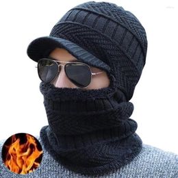 Berets Warm Hat Skullies Beanies Hats Winter For Men Women Wool Scarf Caps Balaclava Mask Gorras Bonnet Knitted