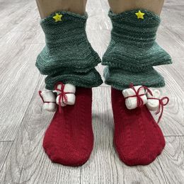 Women Socks 2023 3D Christmas Tree Knitted Floor Gift Woollen For Men Unisex Household