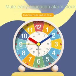 Desk Table Clocks Creative early childhood education small alarm clock cartoon girl children mute students use special boys to get up artifact 230814