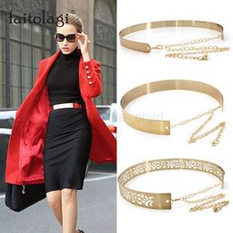 Belts Fashion Women Adjustable Metal Belt Gold Silver Wide Bling Plate Waist Belt Ladies Mirror Waist Chain