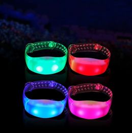 500pcs TPU LED Bracelets RGB Colour Changing Silicone Luminous Wristband With 43Keys 400 Metres 10 Area Zones