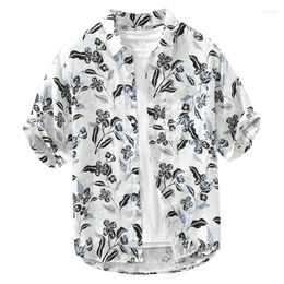 Men's Casual Shirts Hawaiian Beach Style Oil Painting Printing Short Sleeve Colorful Shirt For Men Loose Large Solid Versatile Summer Thin