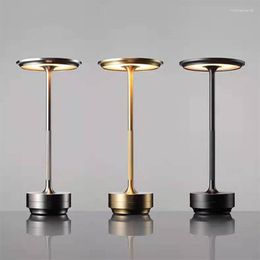 Table Lamps All Aluminum USB Charging Lamp LED Three Color Stepless Dimming Desk Bedside For Bedroom Living Room Bar