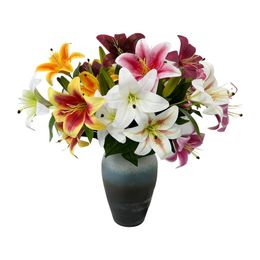 Dekoratif Çiçekler Yapay Çiçek Lily Tasarım Çiçekleri Aile Partileri