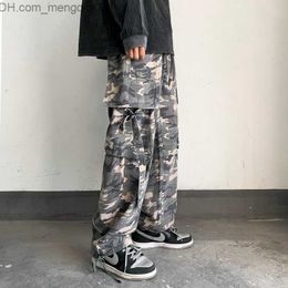 Men's Pants Spring casual camouflage pants for men's fashion loose fitting straight wide leg pants for men's street clothing hip-hop pocket cargo pants Trousers Z230815