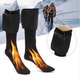 Women Socks 1 Pair Electric Battery Operated Heated Outdoor Cycling Heating Stockings