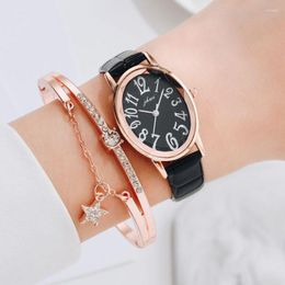 Wristwatches Sdotter Oval Fashion Watch For Women Elegant Leather Ladies Luxury Gift Clock Female Watches Bracelet Dropship Relo