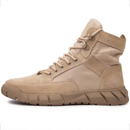 Dress Shoes COWCOM Khaki Work Clothes Boots Ankle Retro Army High Top Canvas Casual Men's WJD 230812