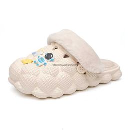 Slippers Fashion Couple Home Rabbit Hair Lychee Plush Insulated Cotton Lady Gentlemen 230808 oo1