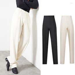 Stage Wear Latin Dance Pants Men Cha Ballroom Competition Adult Salsa Clothes High Waist Trousers DNV16447