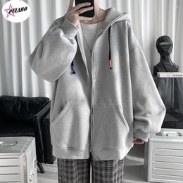 Men's Hoodies PULABO Autumn Winter Y2k Heavyweight Zip Up Loose Fleece Sweatshirts Jackets Brand Clothing