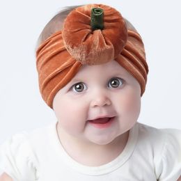 Halloween Hair Accessories Baby Pumpkin Easter Headband Velvet Donut Turban Hairband Newborn Orange Headwear Infant Headwrap